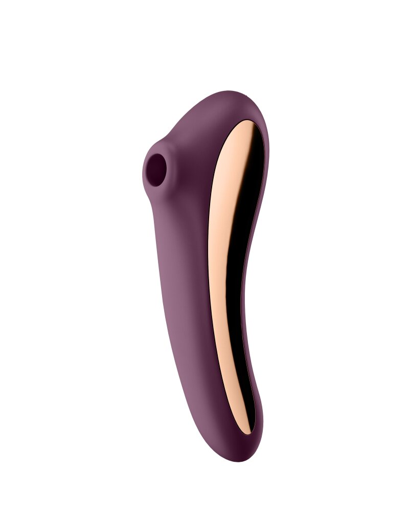 Satisfyer Stimulator Dual Kiss Air Pulse+Vibrator Silicon USB Red Wine