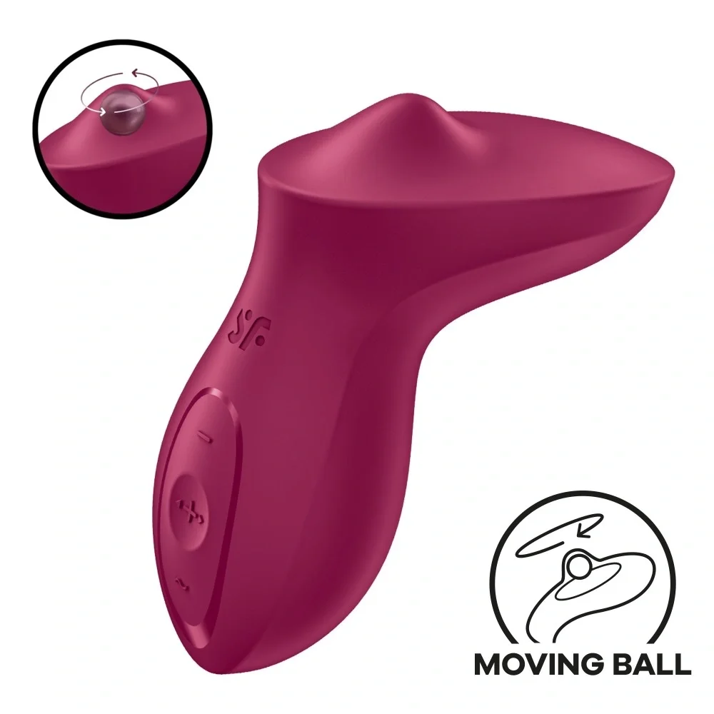 Satisfyer Stimulator Exciterrr 10 Moduri Vibratii 13 Moduri de Miscare Bila Silicon USB Burgundy