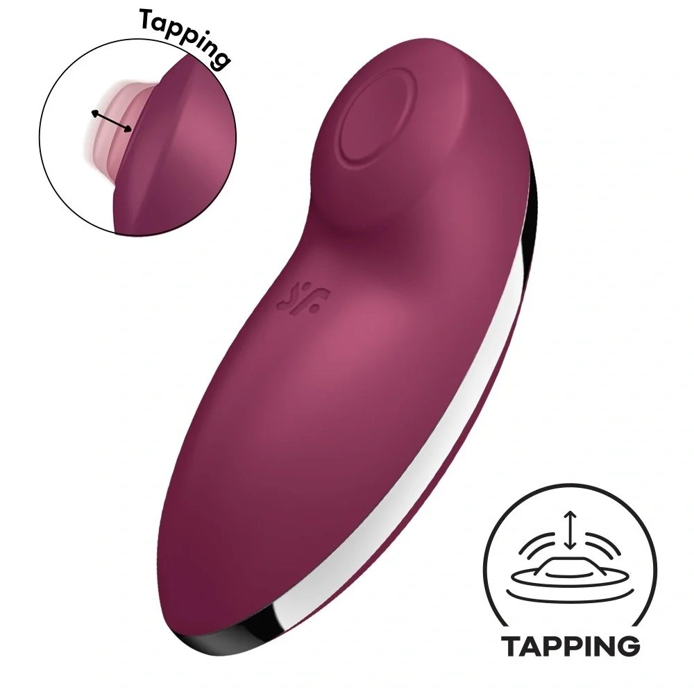 Satisfyer Vibrator Clitoridian Tap&Climax 2 Silicon USB Rosu 11 cm