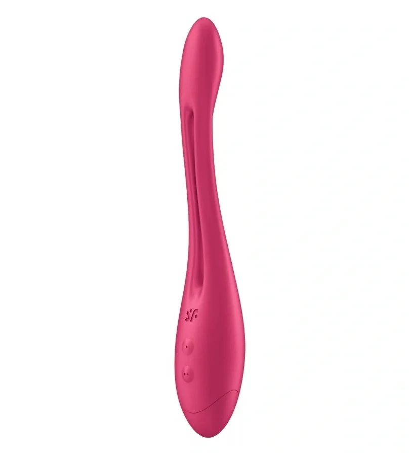 Satisfyer Vibrator Elastic Game 10 Moduri Vibratii Silicon Flexibil Incarcare Baterii Rosu 20.7 cm