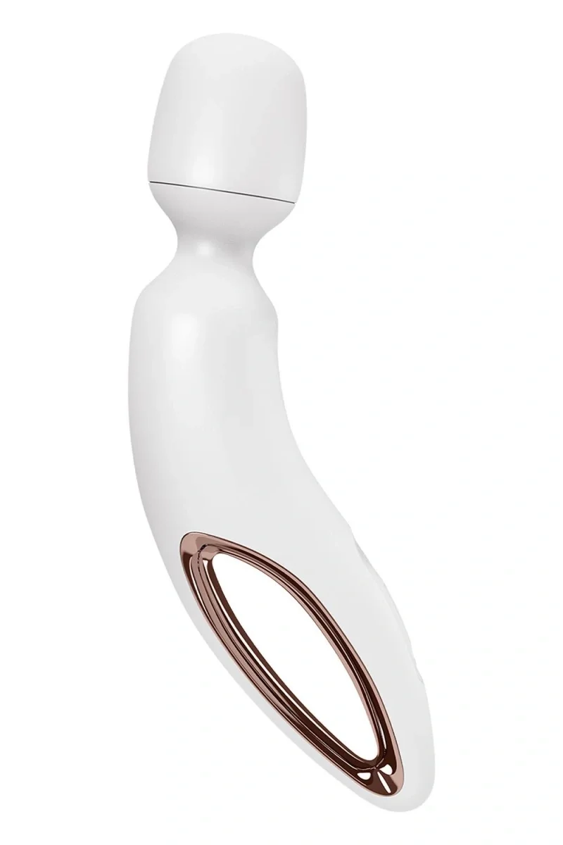 Satisfyer Vibrator Masaj Wand-erland 50 Programe Vibratii Silicon USB Alb 34 cm