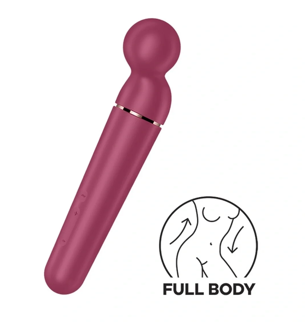 Satisfyer Vibrator Planet Wand-er 60 Combinatii Stimulatoare Silicon USB Visiniu