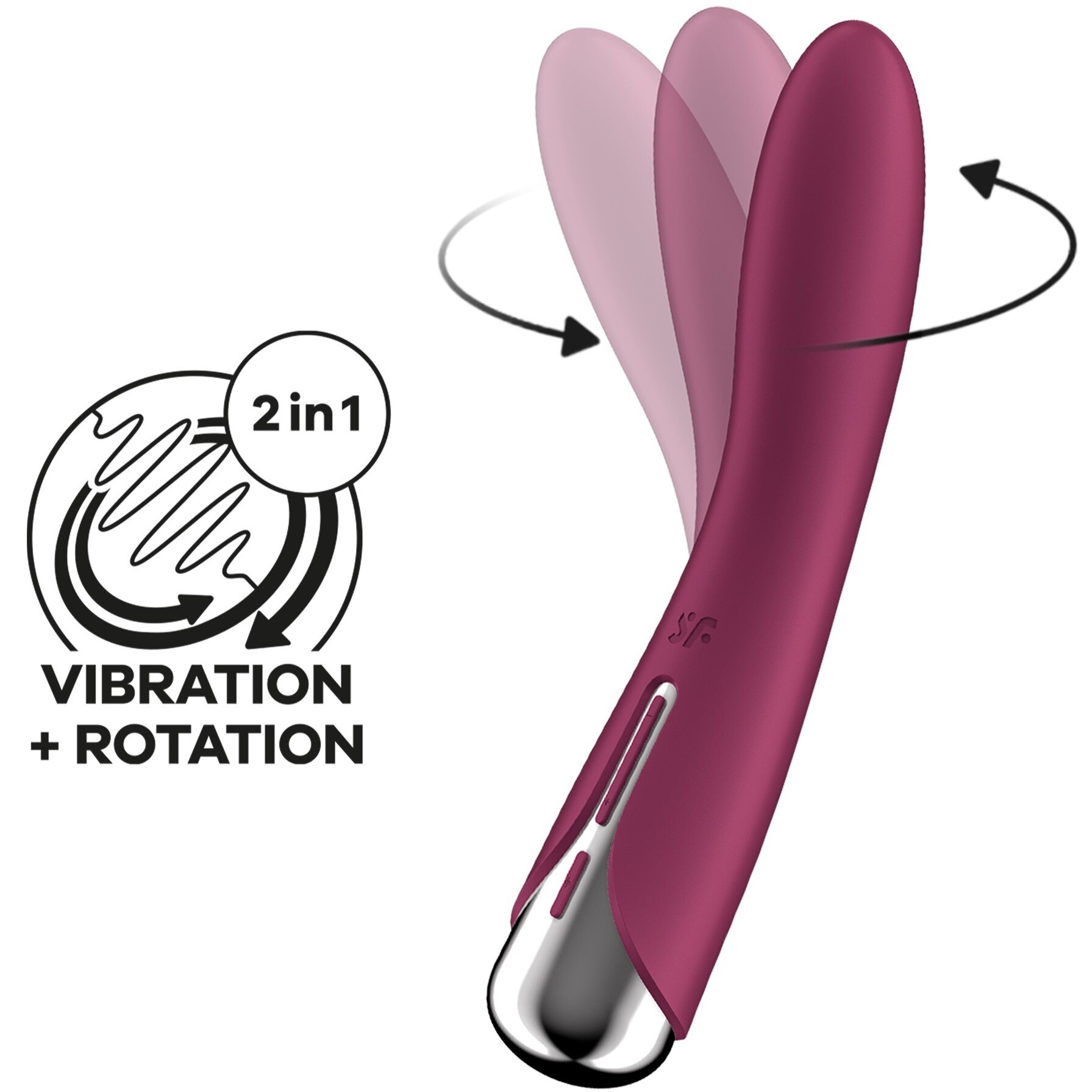 Satisfyer Vibrator Punctul G Spinning Vibe 1 12 Moduri Vibratii 5 Moduri Rotatii Silicon USB Rosu 17.5 cm