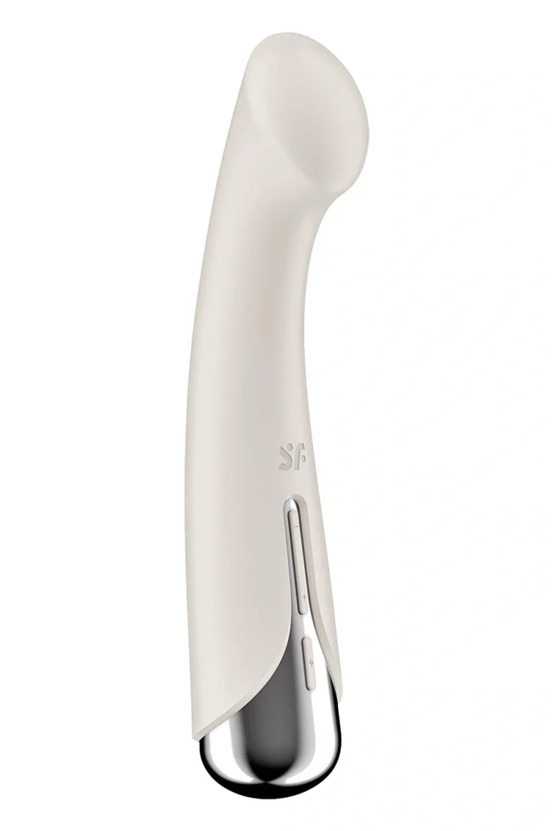 Satisfyer Vibrator Spinning G-Spot 1 12 Programe de Vibratii 5 Programe de Rotatii Silicon USB Bej 16.5 cm