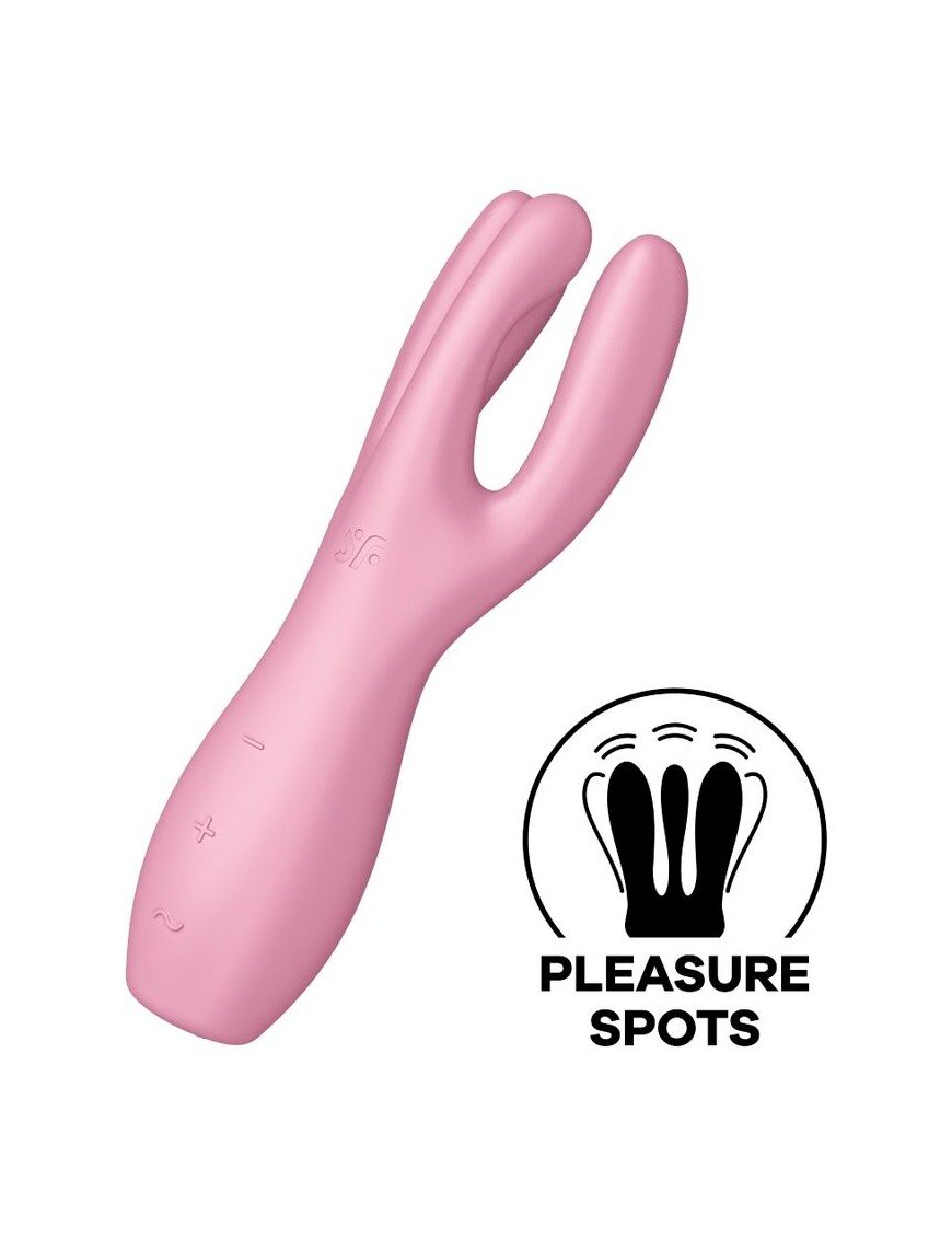 Satisfyer Vibrator Threesome 3 Silicon USB Roz 14 cm