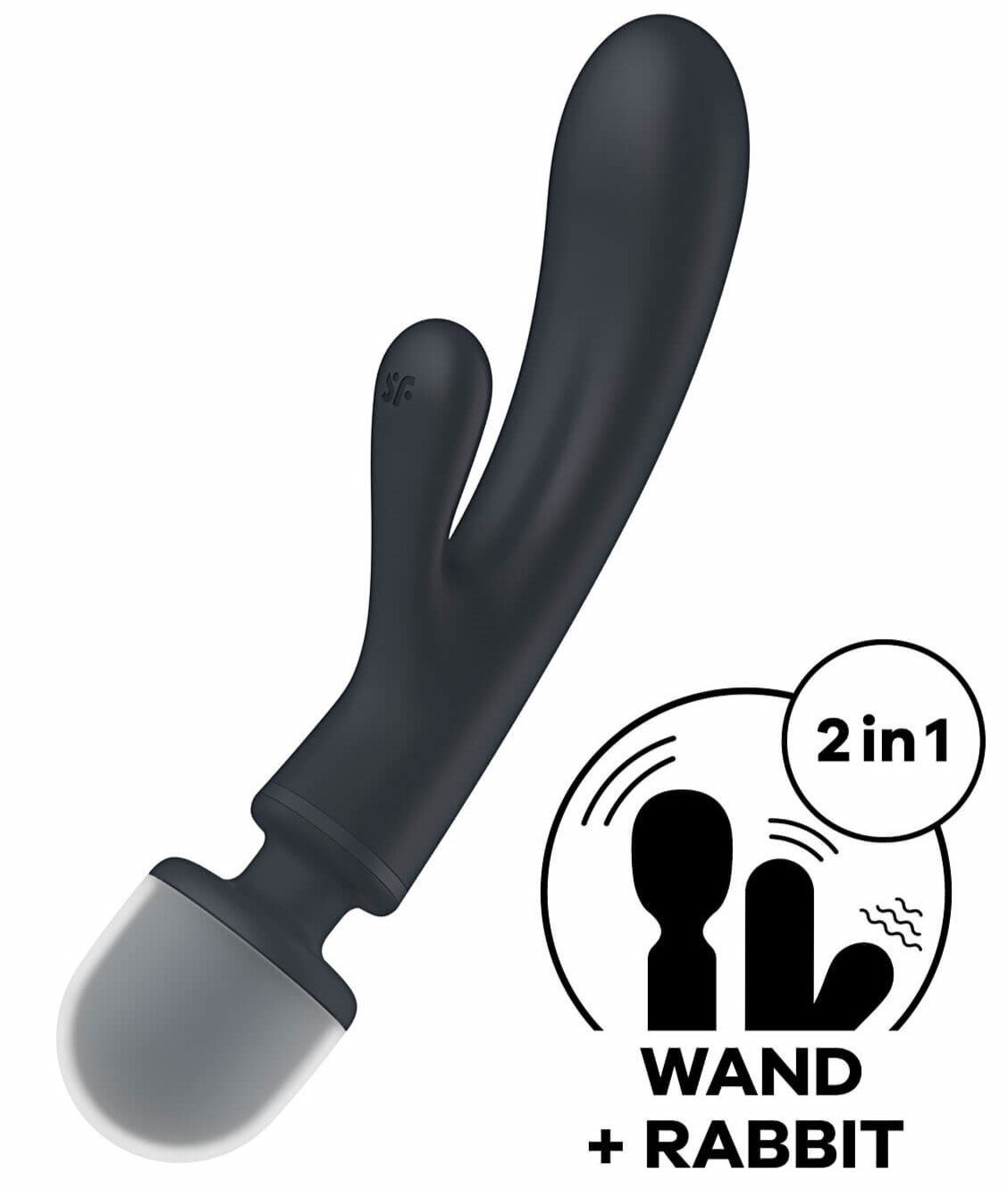 Satisfyer Vibrator Triple Lover 24 Moduri Vibratii Silicon IPX7 USB Gri 23.7 cm