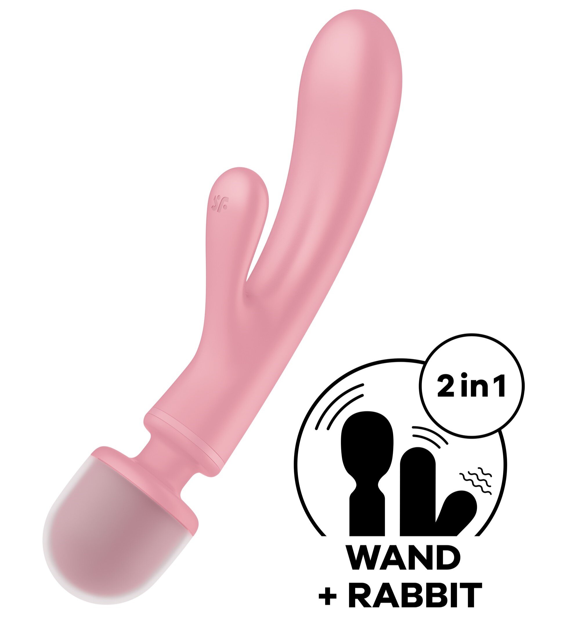 Satisfyer Vibrator Triple Lover 24 Moduri Vibratii Silicon IPX7 USB Roz 23.7 cm