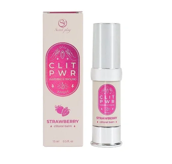Secret Play Balsam Stimulator pentru Clitoris Clit PWR cu Efect Vibrator si de Incalzire Aroma Capsuni 15 ml