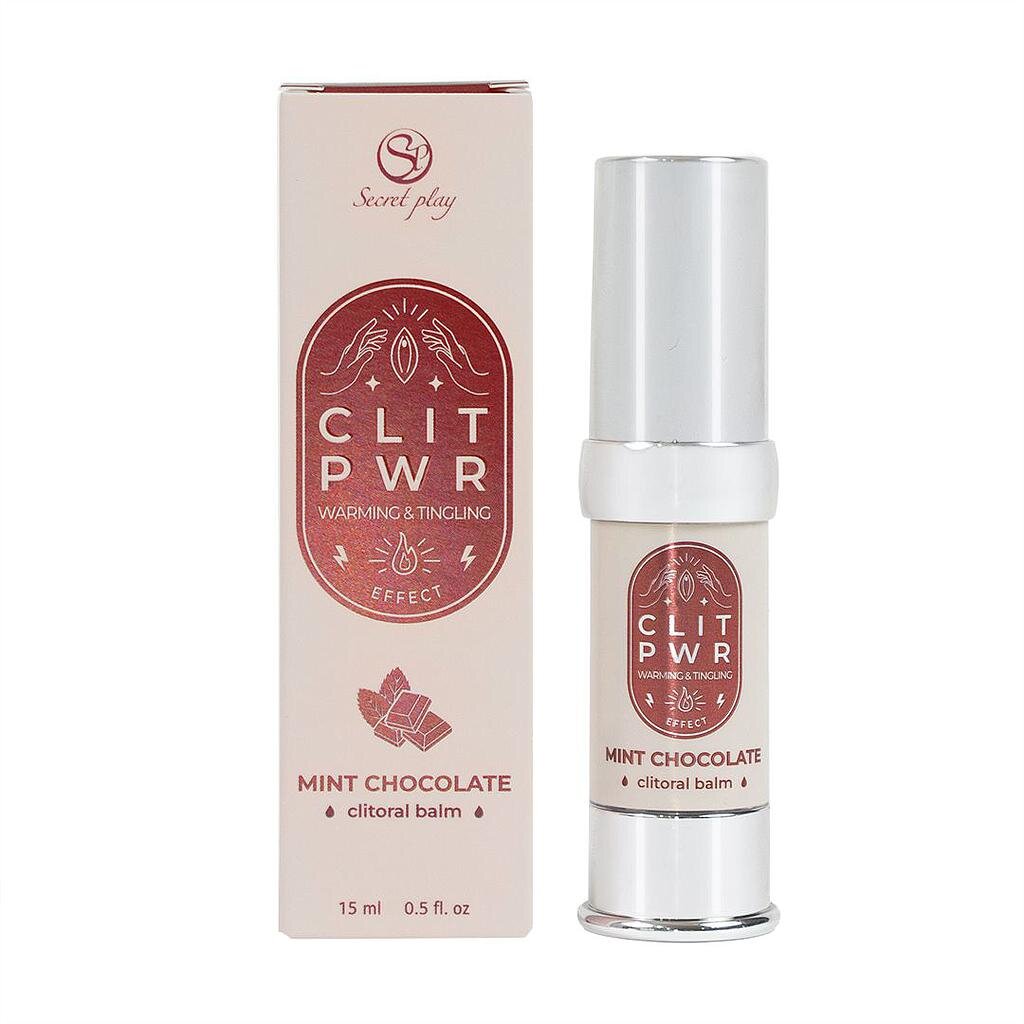 Secret Play Balsam Stimulator pentru Clitoris Clit PWR cu Efect Vibrator si de Incalzire Aroma Ciocolata cu Menta 15 ml