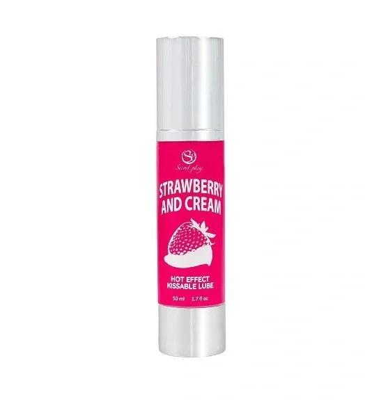 Secret Play Lubrifiant Kissable and Hot Oil cu Capsuni 50 ml