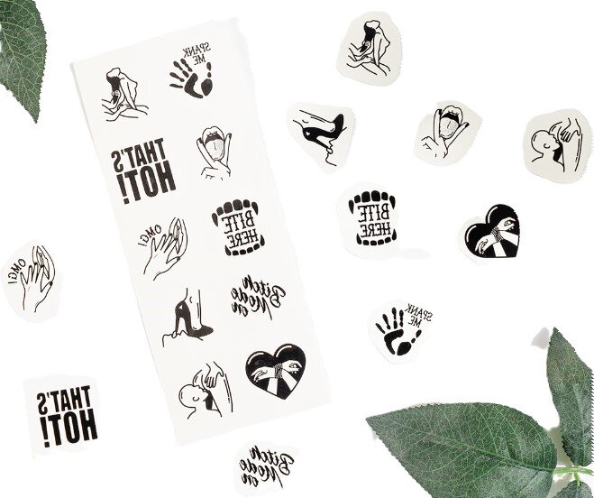 Secret Play Set 10 Tatuaje Temporare Kinky Collection Negru