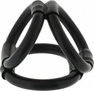 Seven Creations Inel Penis TriRing Cock-Cage Negru