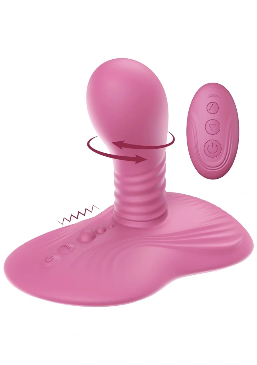 She.E.O Stimulator Rotating Vibrating Grinder Remote Control 9 Moduri Vibratii 9 Moduri Rotatii Silicon Lichid USB Roz 15.5 cm
