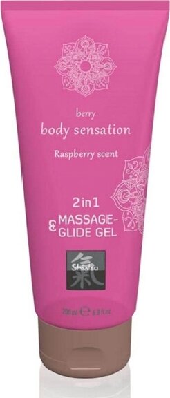Shiatsu 2 in 1 Gel Masaj si Lubrifiant Body Sensation Zmeura 200ml