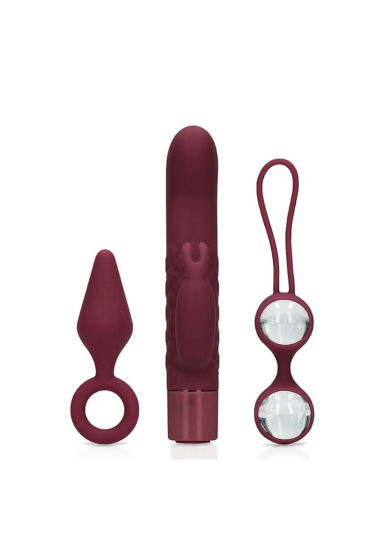 Shots Toys Set 3 Jucarii Sexuale pentru EA Silicon Dark Cherry
