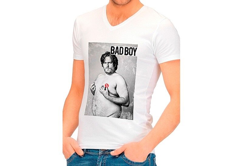 Shots Toys Tricou Barbati Bad Boy Alb/Negru S