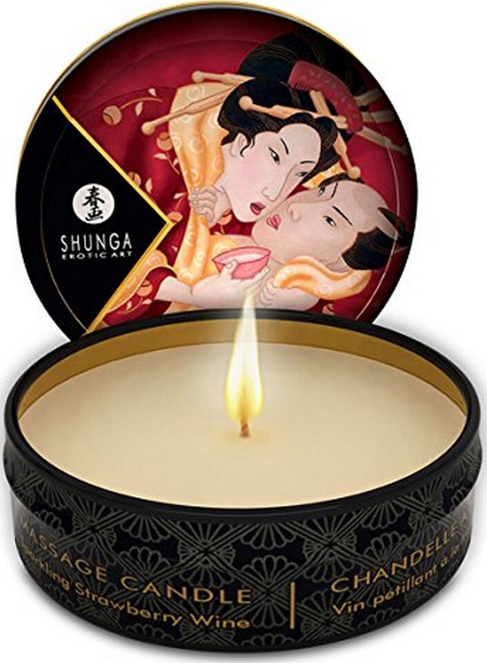 SHUNGA Erotic Art Mini lumanare masaj Shunga - Vin cu capsuni 30 ML