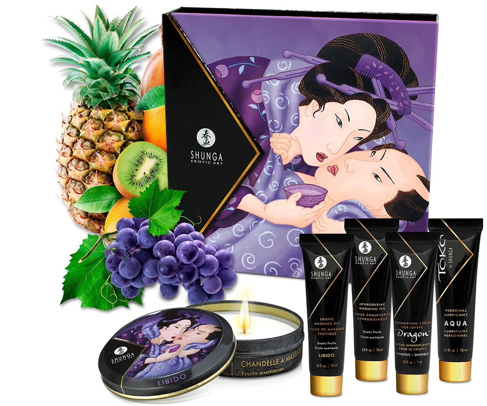 SHUNGA Erotic Art Set Cadou Shunga Geisha's Secret 5 Produse Aroma Rructe Exotice