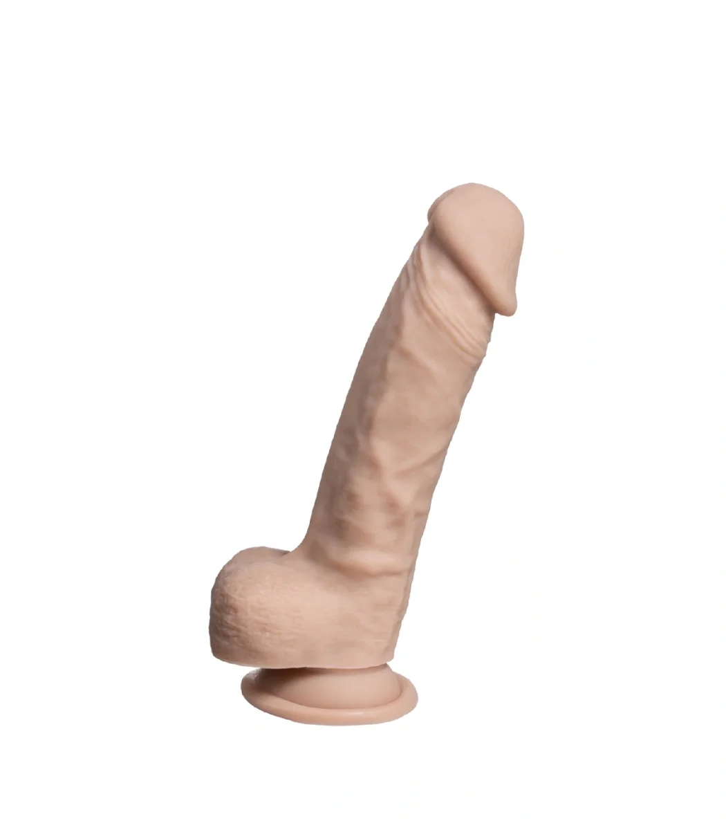 Silexd Dildo Thermo Reactive Silicon cu Memorie Dubla Densitate Natural 17.8 cm