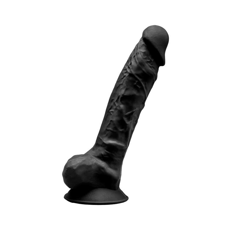 Silexd Dildo Thermo Reactive Silicon cu Memorie Dubla Densitate Negru 20 cm