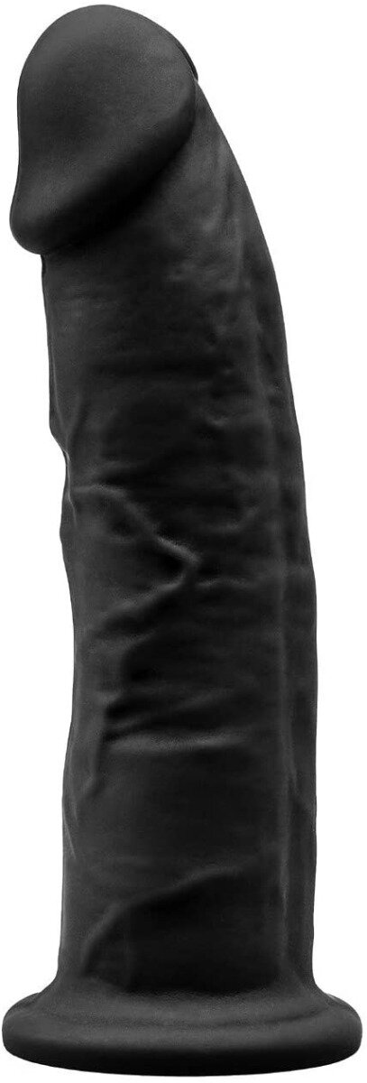 Silexd Dildo Thermo Reactive Silicon Dubla Densitate Negru 15 cm