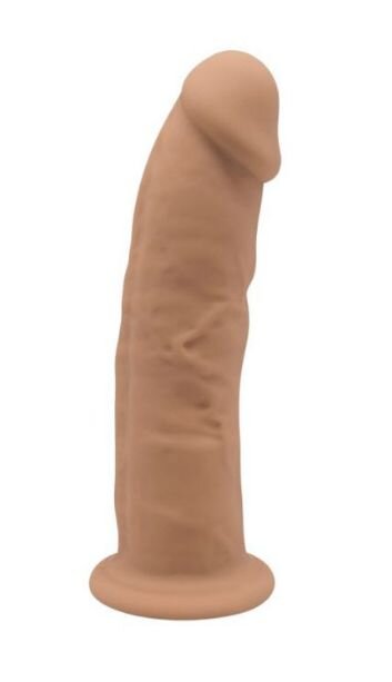 Silexd Dildo Thermo Reactive Silicone cu Memorie Dubla Densitate Caramel 15 cm