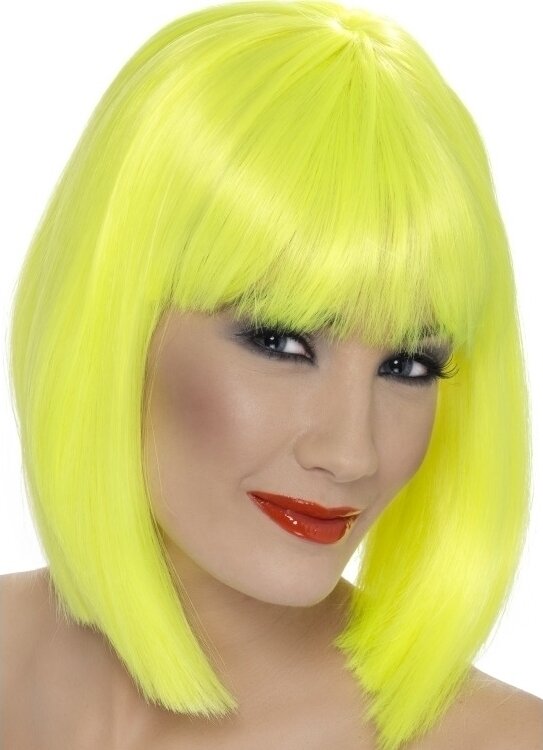Smiffys Peruca Glam galben neon