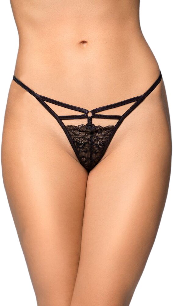 SoftLine Bikini String Dantela Neagra S/L