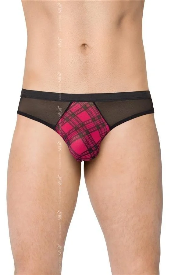 SoftLine Bikini Tanga Barbati din Plasa Roz M/L