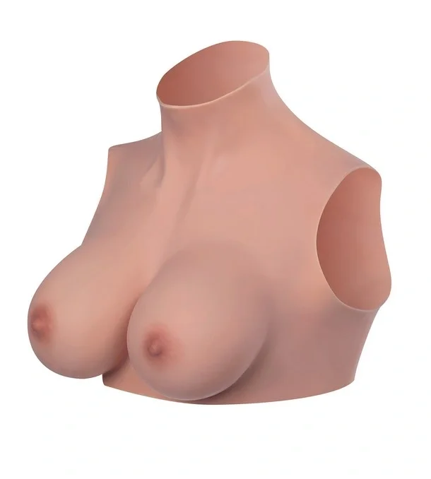 Starbust Top Realist cu Sani Guler Inalt Silicon Premium Dark Skin Marimea S Cupa C 2.20 kg