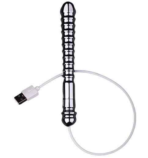 STD Bagheta cu Incalzire pentru Masturbatoare Metal USB Argintiu
