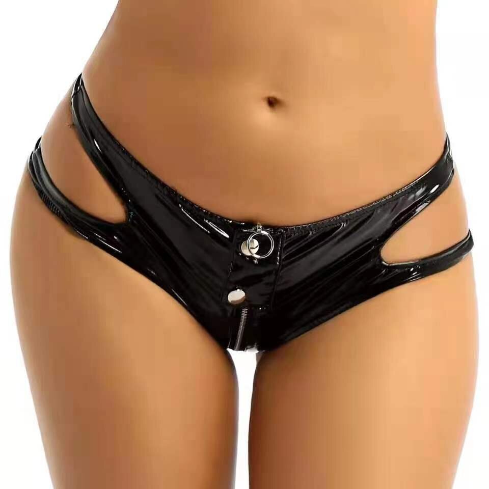 STD Bikini cu Decupaje Wetlook Negru L