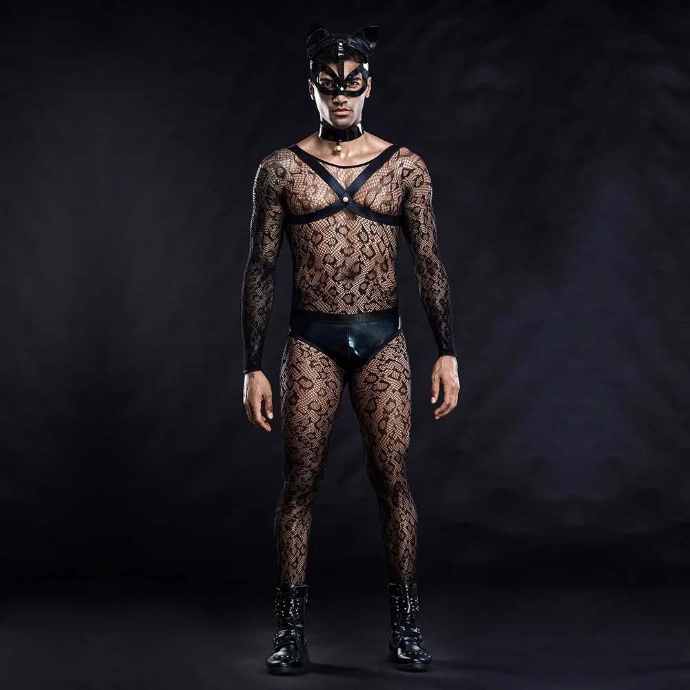 STD Costum Barbati Catman 6 Piese Negru S/M
