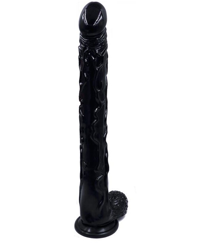 STD Dildo cu Ventuza Giant PVC Negru 42 cm