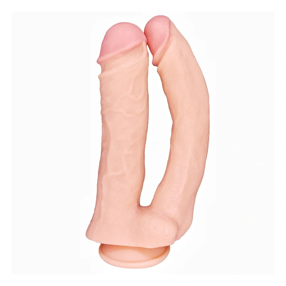STD Dildo Dublu Maxi Pleasure PVC Natural 33 cm