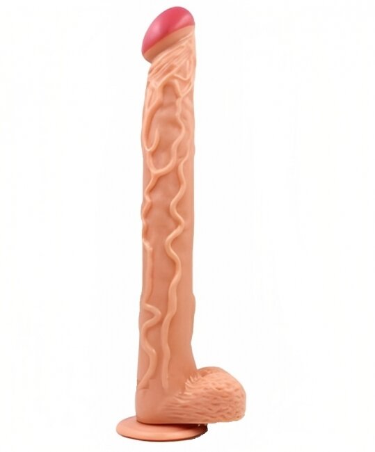 STD Dildo Long D cu Ventuza PVC Natural 41.5 cm