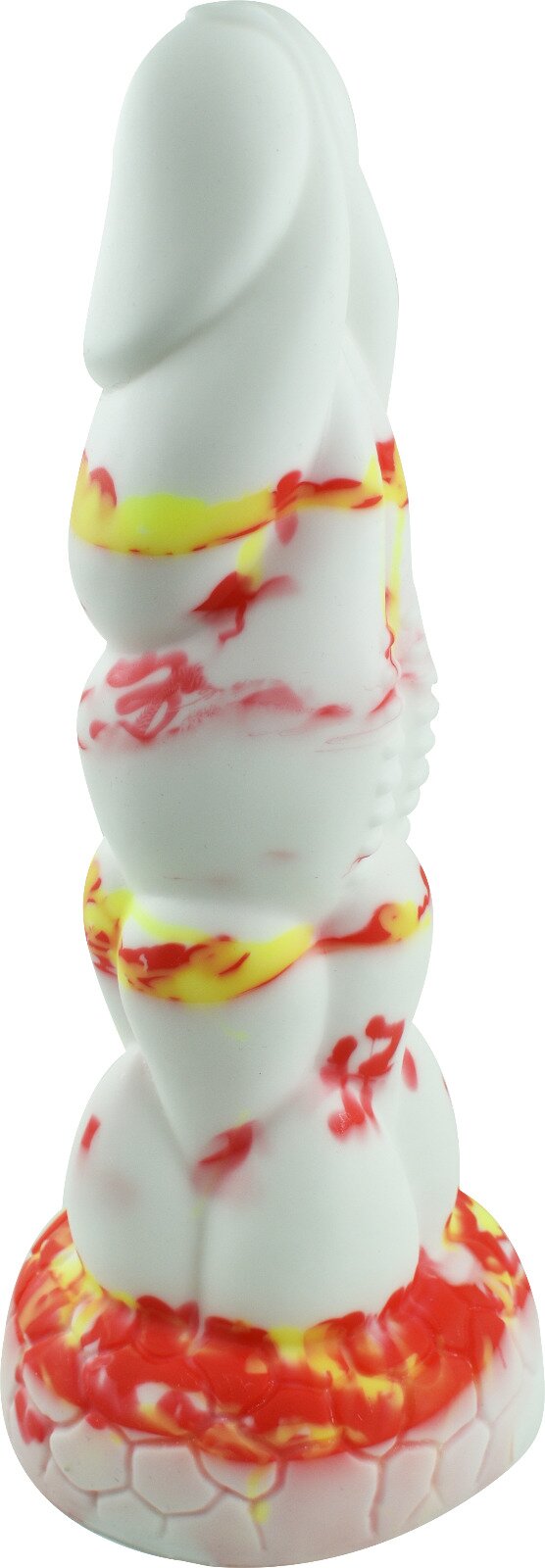 STD Dildo No.13 Fantasy Beasts Silicon Premium Alb/Rosu 21 cm