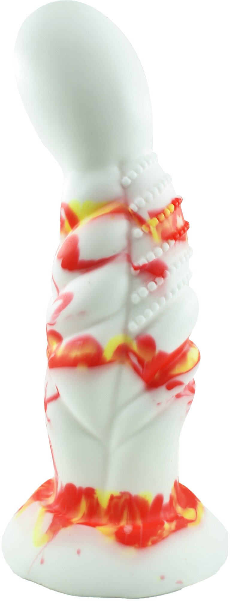 STD Dildo No.5 Fantasy Beasts Silicon Premium Alb/Rosu 21.5 cm