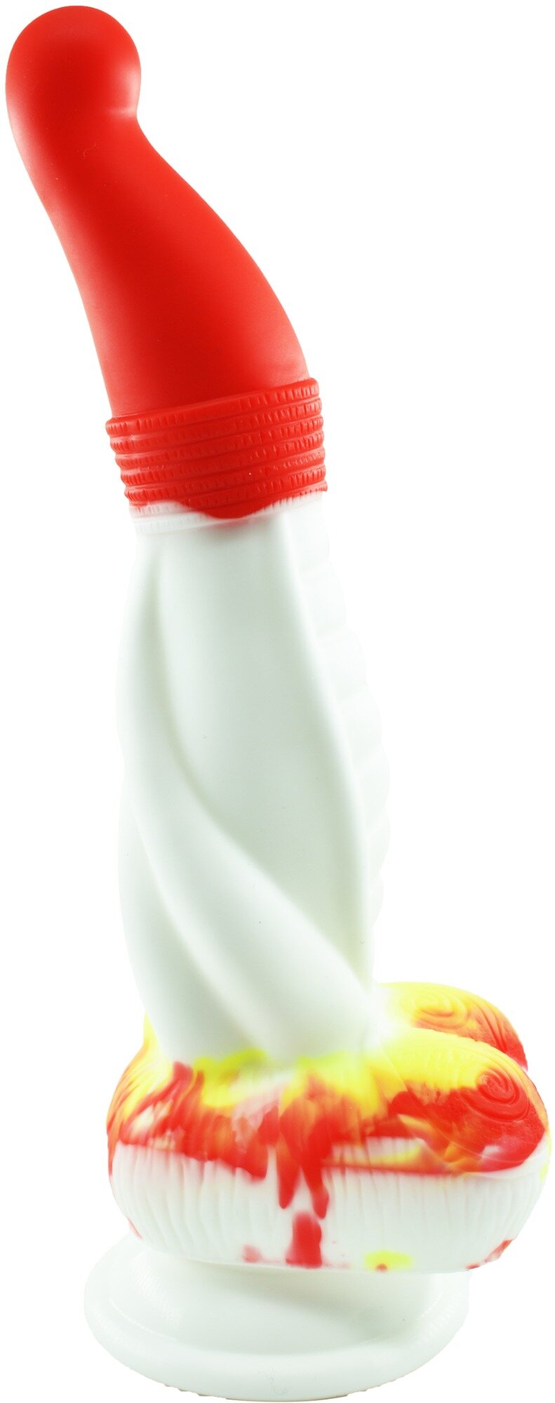 STD Dildo No.7 Fantasy Beasts Silicon Premium Rosu/Alb 24 cm