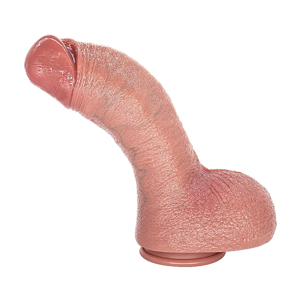STD Dildo Realist Big D cu Ventuza Silicon Lichid Natural 29.2 cm