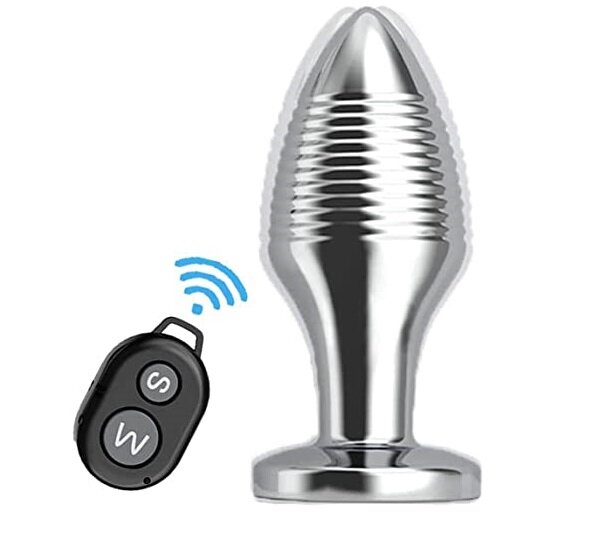 STD Dop Anal Remote Control 10 Moduri Vibratii Metal USB Argintiu 7.5 cm