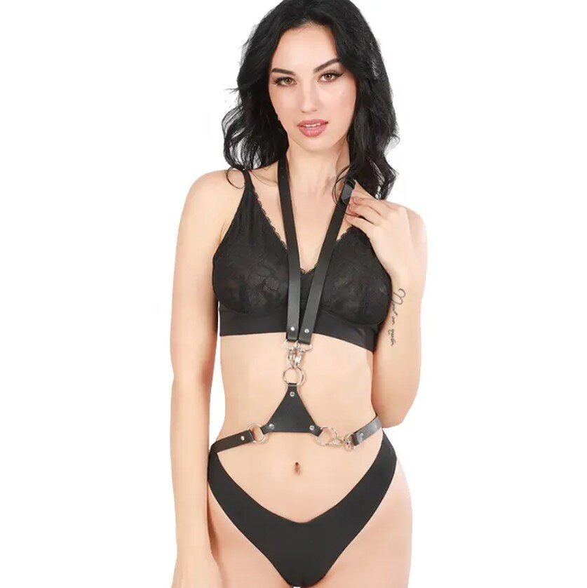 STD Harness Sexy Look Piele Ecologica Negru S-L