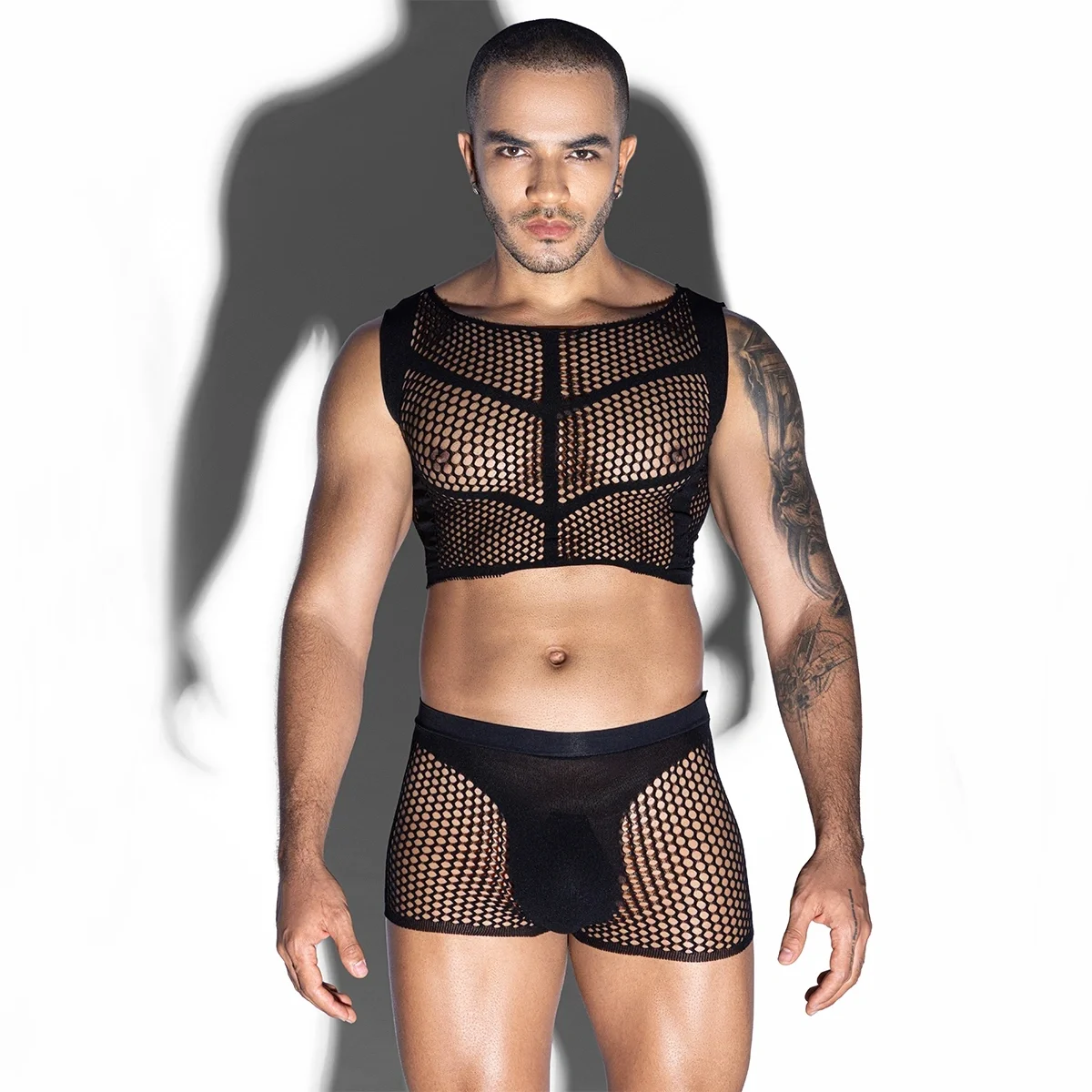 STD Lenjerie 2 Piese Bad Boy Top si Boxeri Negru S-L