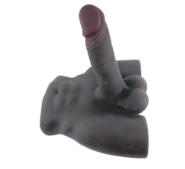 STD Masturbator cu Penis Flexibil si Anus TPE Realist Negru 3.3 kg