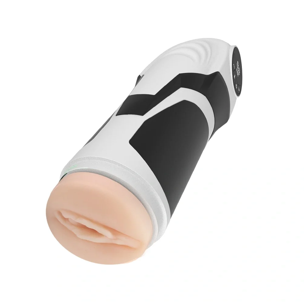 STD Masturbator Electric Pussy 9 Moduri Vibratii 9 Moduri Suctiune USB TPE Realist Negru 25.5 cm