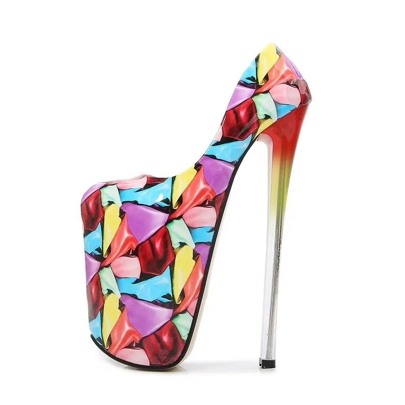 STD Pantofi Sexy Foarte Inalti Imprimeu Multicolor Marime 43