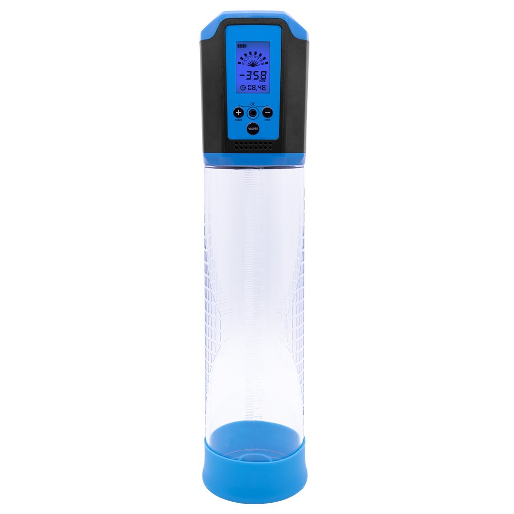 STD Pompa de Penis Electrica Automata Ecran LCD 8 Intensitati Suctiune Reincarcare USB Albastru