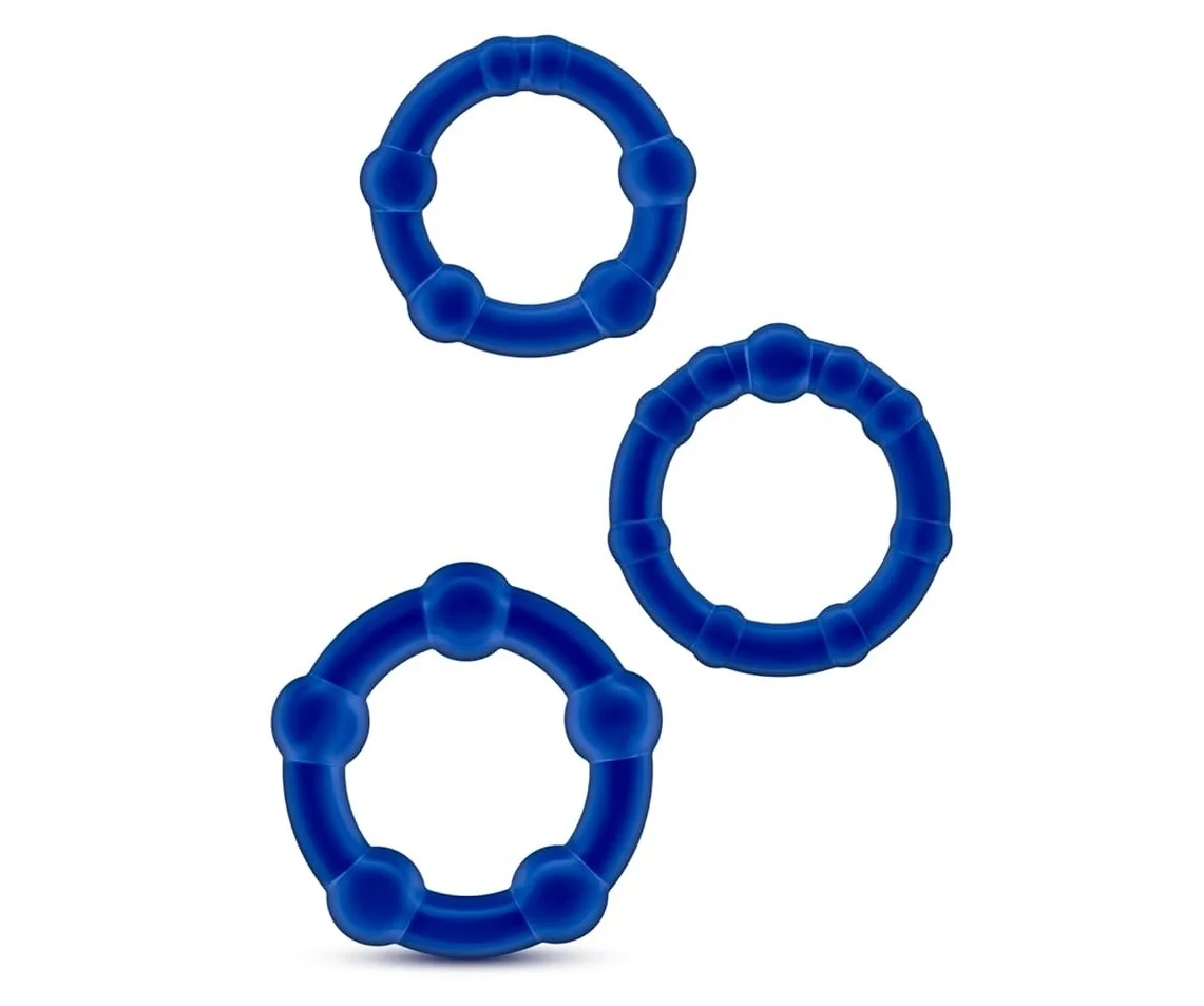 STD Set 3 Inele Erectie Rock Rings Albastru