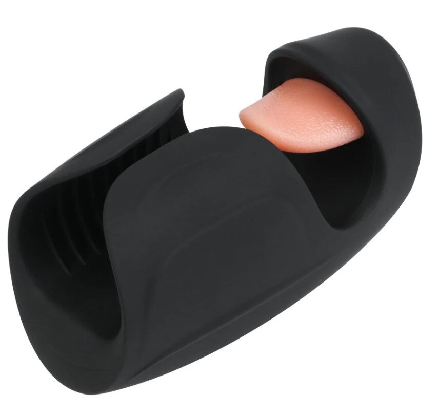 STD Stimulator Penis Blowjob Vibrating&Tappping&Licking Silicon Negru USB Magnetic 14.5 cm
