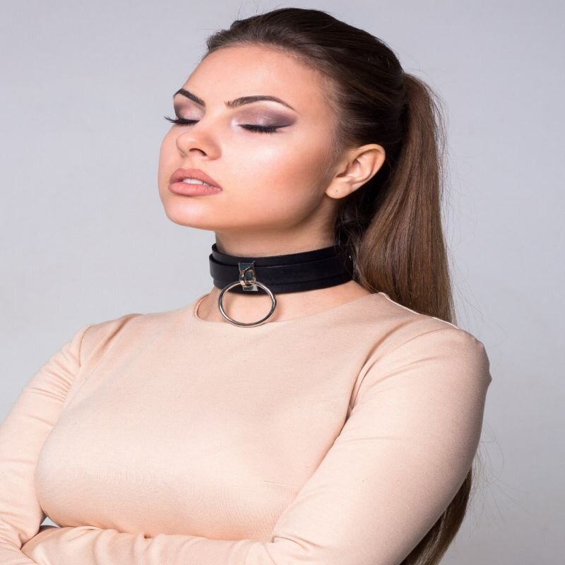 STD Zgarda BDSM cu Inel Metalic Mare O